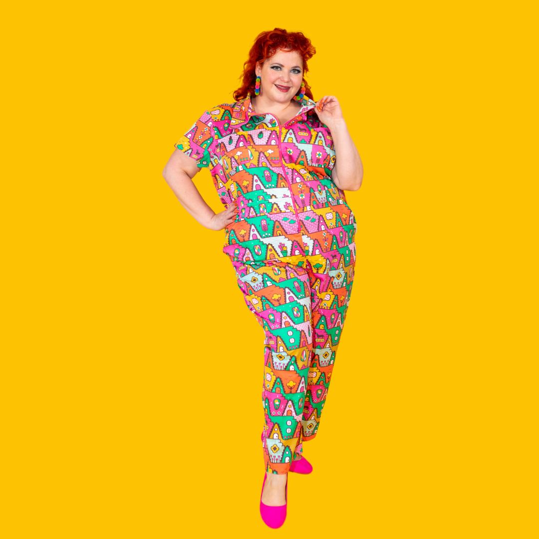 8-Bit A-Frames Jumpsuit in Bright Day
