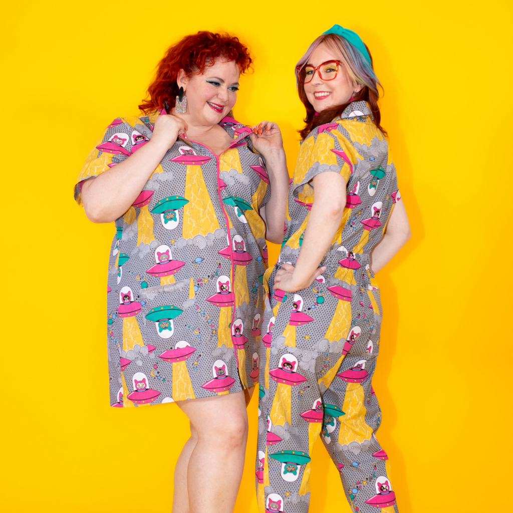 Cats in Space Jumpsuit in Asteroid Field