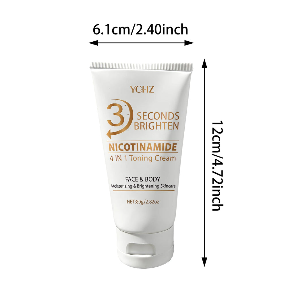 3-Second Quick Skin Tone Evens-Out Cream, 4-in-1 Skin Brightening and Moisturizing Cream, Deep Hydration, Refreshing and Non-Sticky, Contains Niacinamide and Vitamins C, E, Light Beige Skin Care Cream, Skin Care.