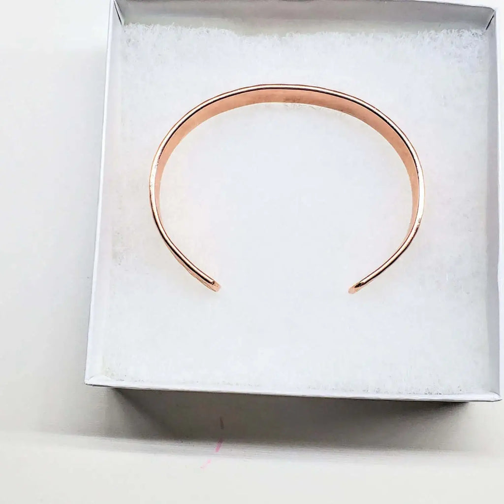 His and Her Copper Embossed Weave Cuffs 16 Gauge