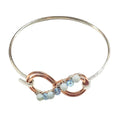 Copper Silver Turquoise Crystal Double Infinity Bangle