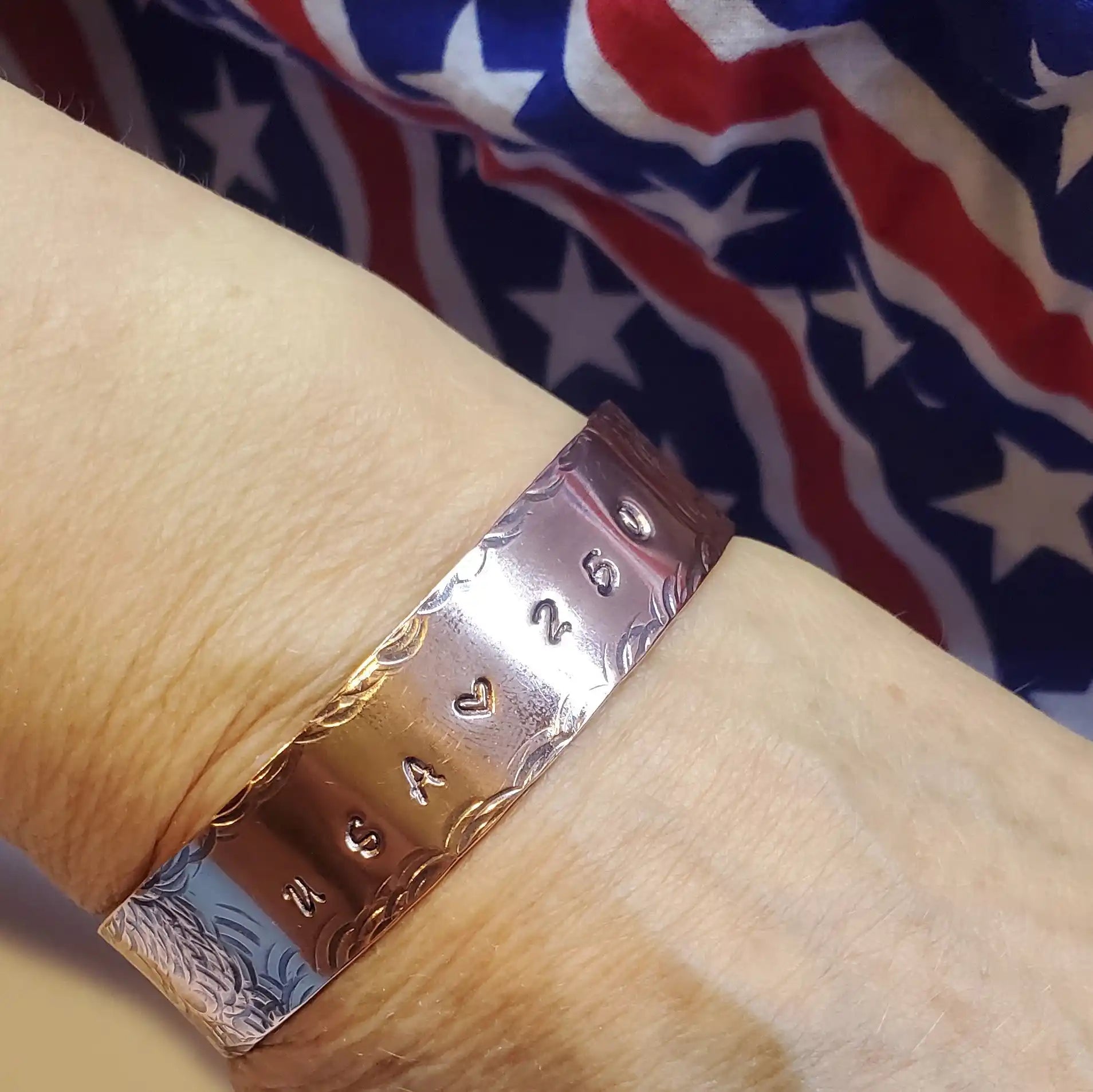 USA 250th Hammered Wide Copper Cuff Special Edition