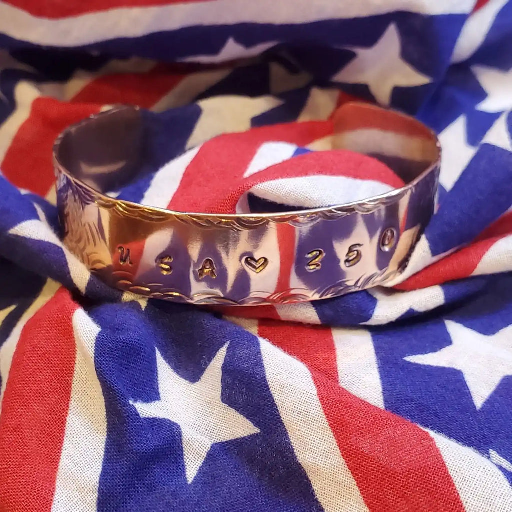 USA 250th Hammered Wide Copper Cuff Special Edition