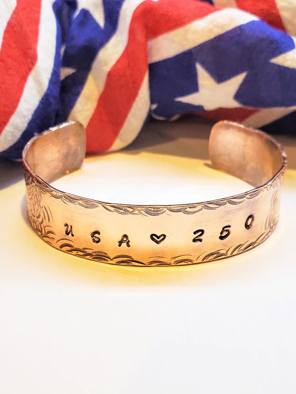 USA 250th Hammered Wide Copper Cuff Special Edition