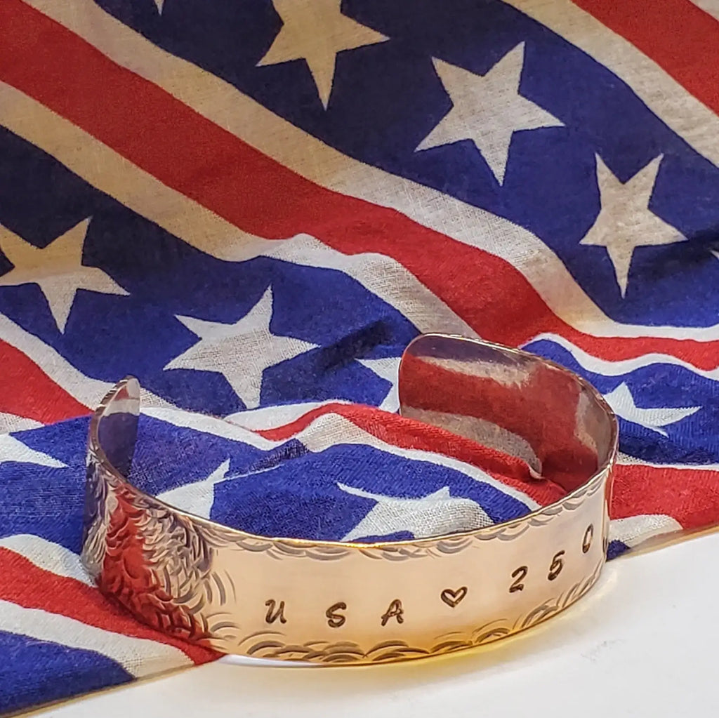 USA 250th Hammered Wide Copper Cuff Special Edition