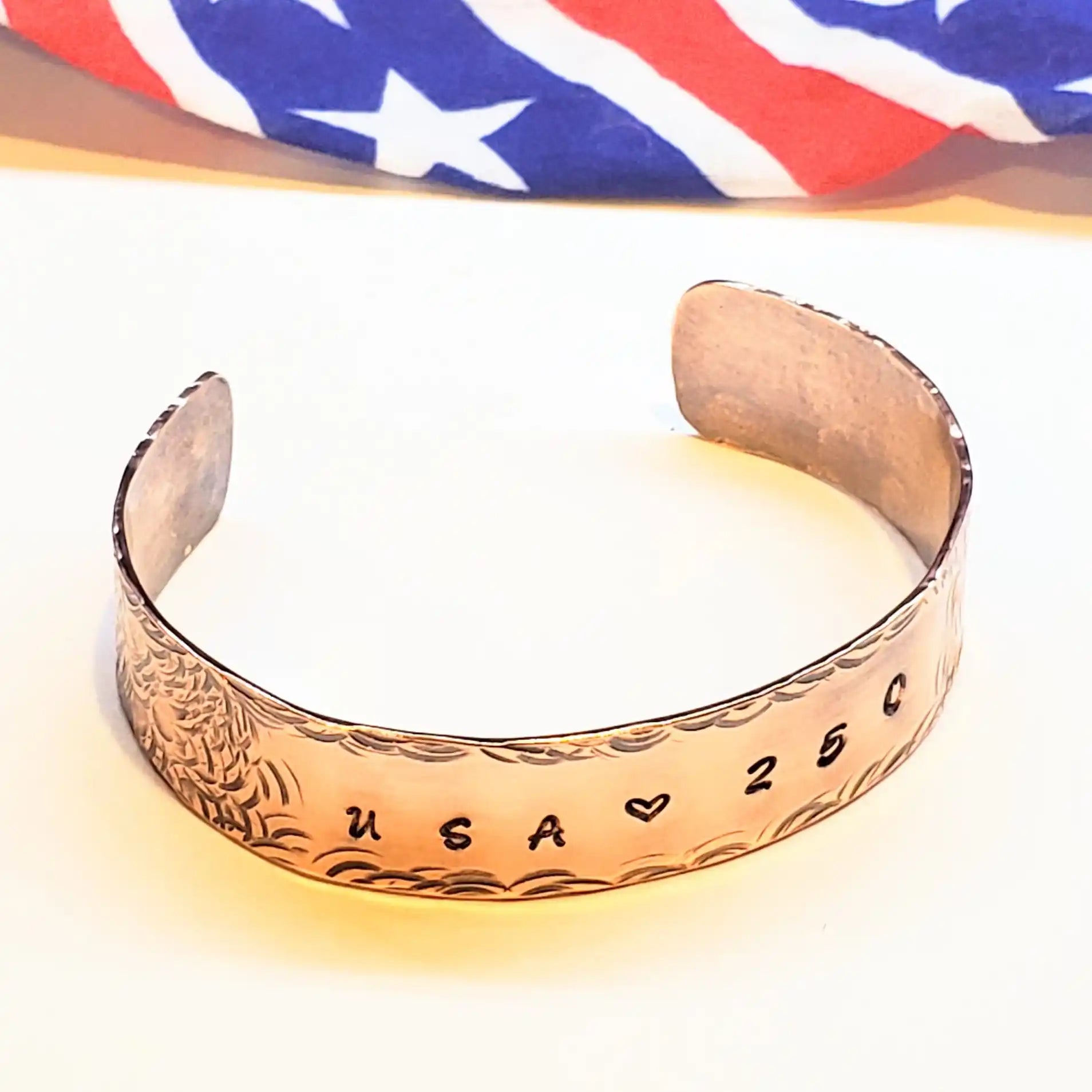 USA 250th Hammered Wide Copper Cuff Special Edition