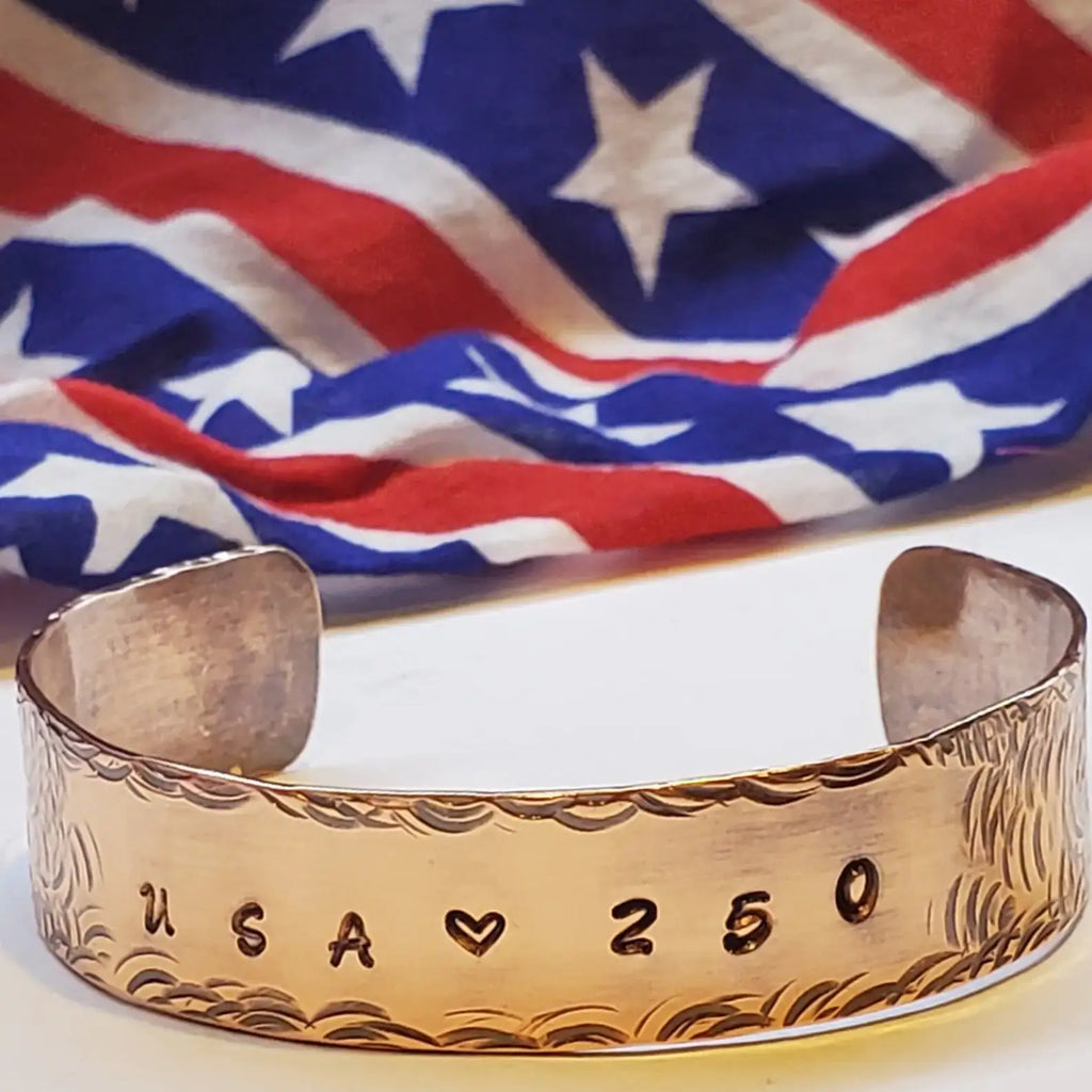 USA 250th Hammered Wide Copper Cuff Special Edition