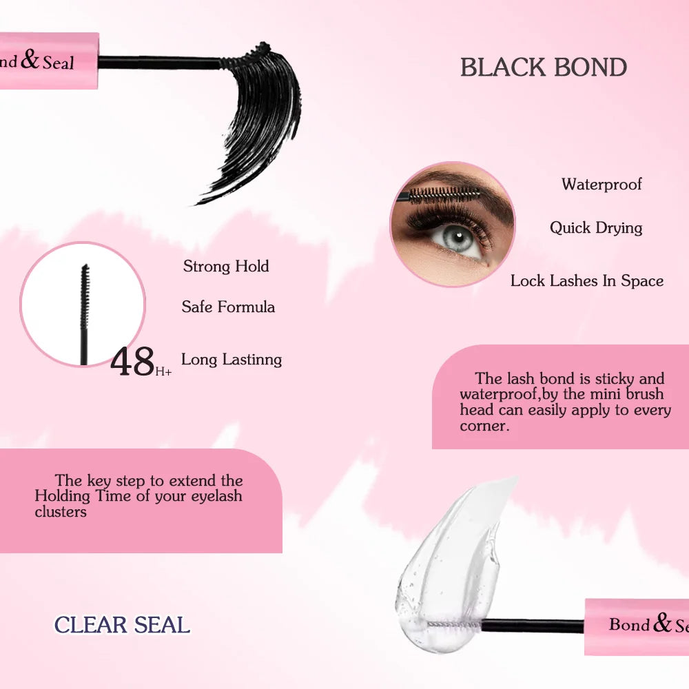 3D Cluster Lashes Kit DIY Lashes Extension kit Lndividual Mix Eyelash Clusters Easy Apply & Remove Lash Lift Curl & Bond Tools