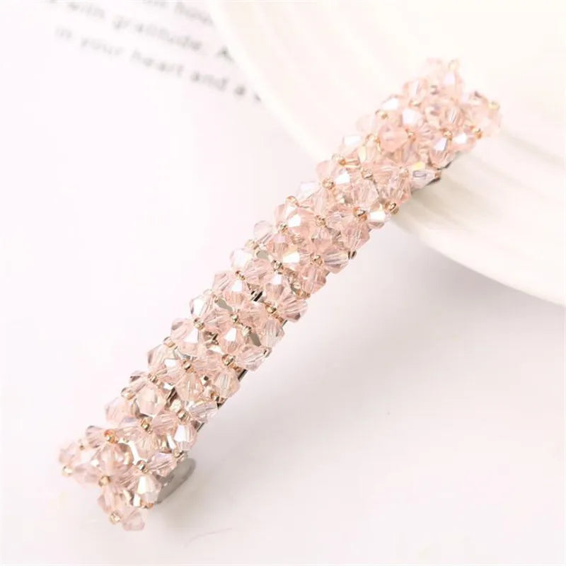 Fashion 11 Colors Korean Crystal Pearl Hair Clips Elegant Women Barrettes Hairpins Hairgrips Headwear Hair Accessories