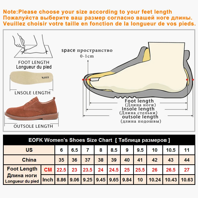 EOFK Spring Autumn Women Flats Platform Loafers Ladies Genuine Leather Comfort Wedge Moccasins Orthopedic Slip On Casual Shoes