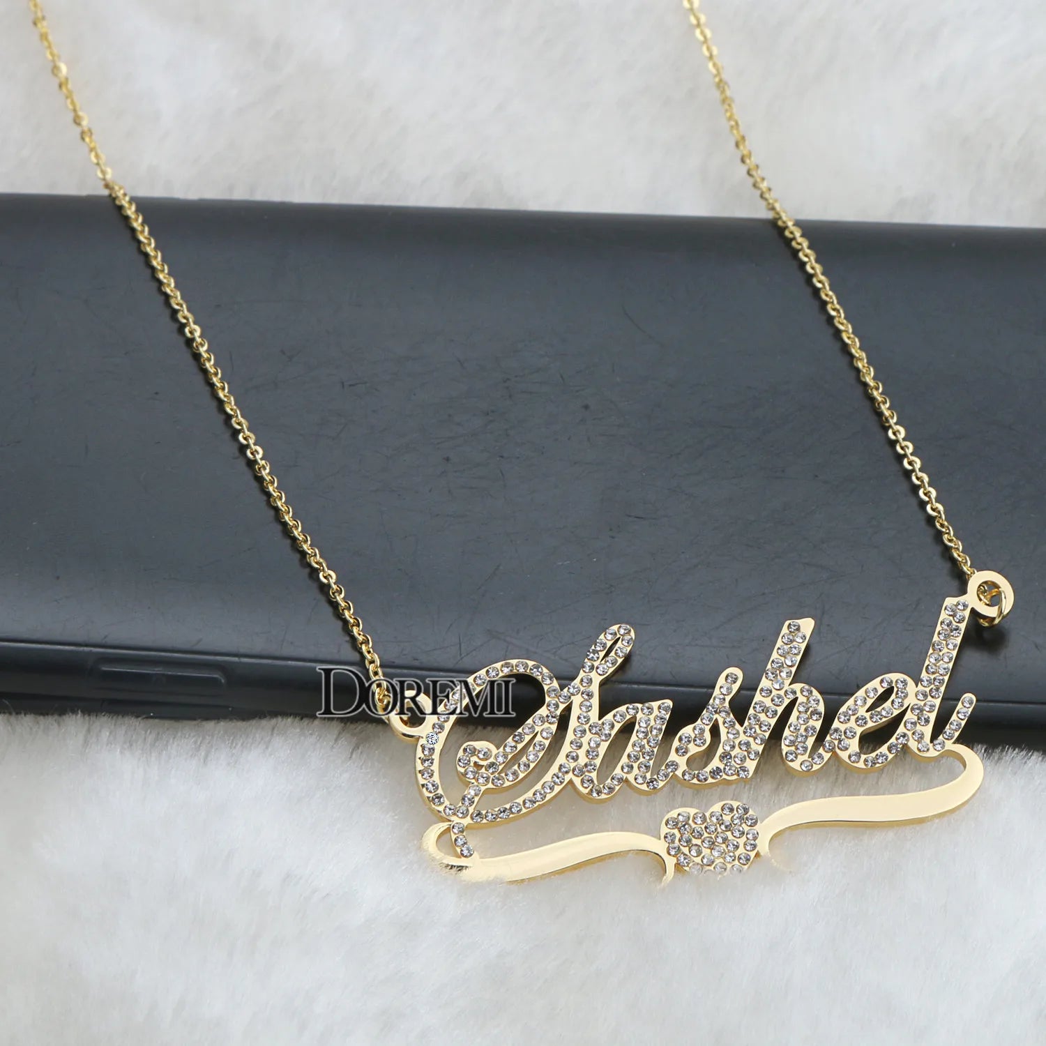 DOREMI Stainlesss Custom Name Necklaces Pendant Letters Necklace for Women Custom Chain Jewelry  Children Personalized Gold