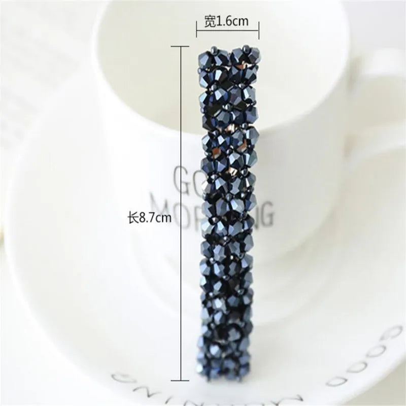 Fashion 11 Colors Korean Crystal Pearl Hair Clips Elegant Women Barrettes Hairpins Hairgrips Headwear Hair Accessories