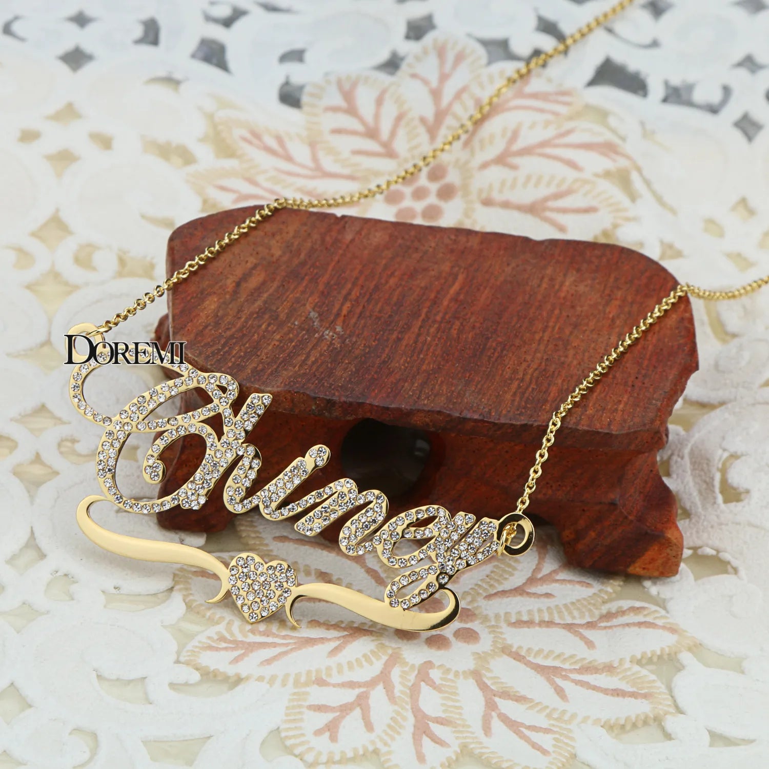 DOREMI Stainlesss Custom Name Necklaces Pendant Letters Necklace for Women Custom Chain Jewelry  Children Personalized Gold