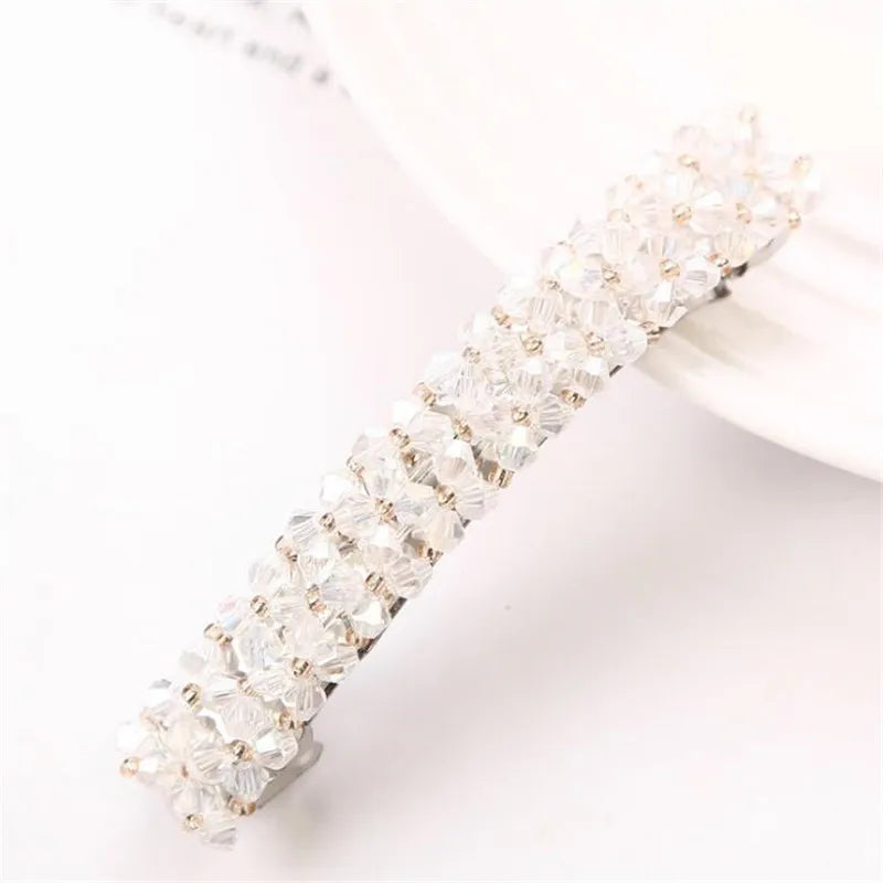 Fashion 11 Colors Korean Crystal Pearl Hair Clips Elegant Women Barrettes Hairpins Hairgrips Headwear Hair Accessories