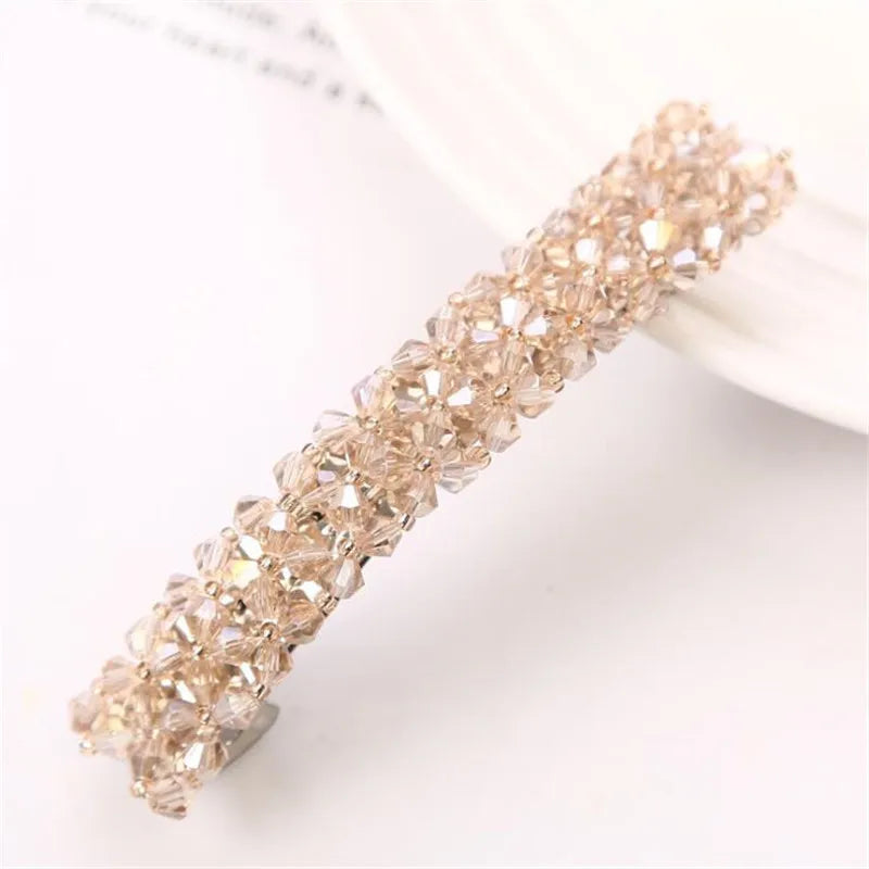 Fashion 11 Colors Korean Crystal Pearl Hair Clips Elegant Women Barrettes Hairpins Hairgrips Headwear Hair Accessories