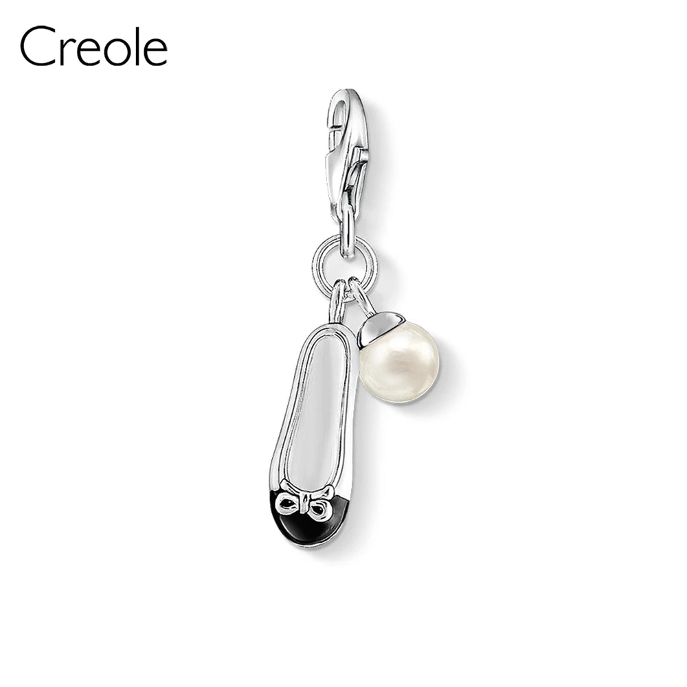 Poodle Dog Eiffel Tower Bear Pumpkin Ballet Shoes Rabbit Lighthouse Charm Pendant,2019 Summer Jewelry 925 Sterling Silver Gift