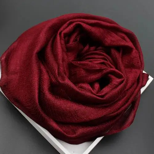 2023 New Pure Color Linen Women Scarf spring and autumn winter pashmina shawl foulard femme Plus Size Hijab Stole Scarves