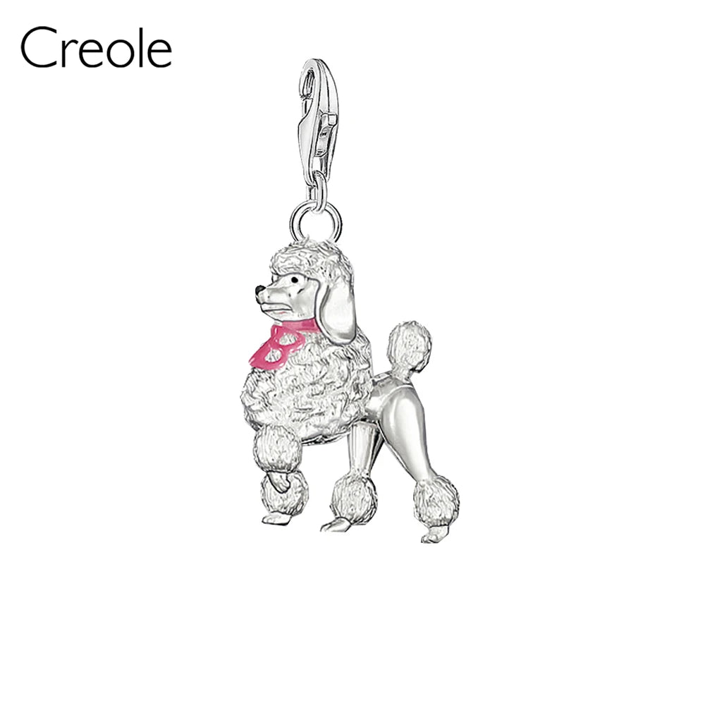 Poodle Dog Eiffel Tower Bear Pumpkin Ballet Shoes Rabbit Lighthouse Charm Pendant,2019 Summer Jewelry 925 Sterling Silver Gift