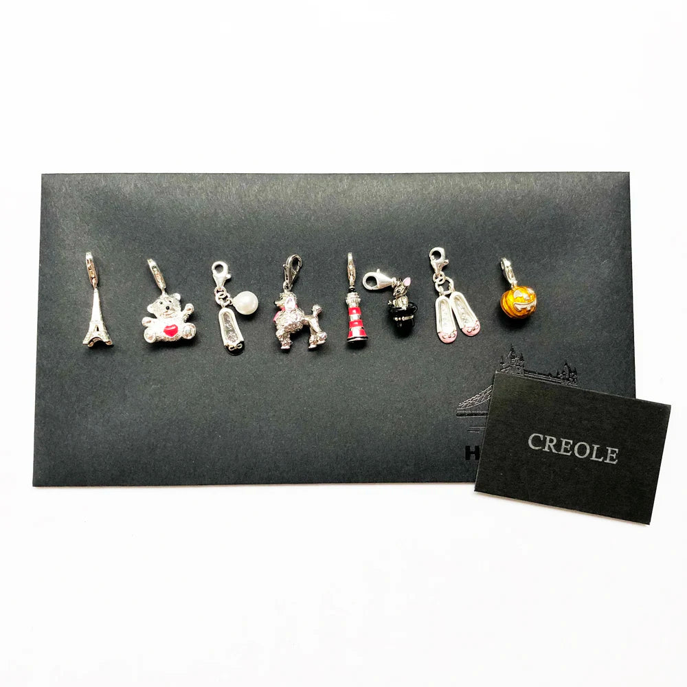 Poodle Dog Eiffel Tower Bear Pumpkin Ballet Shoes Rabbit Lighthouse Charm Pendant,2019 Summer Jewelry 925 Sterling Silver Gift