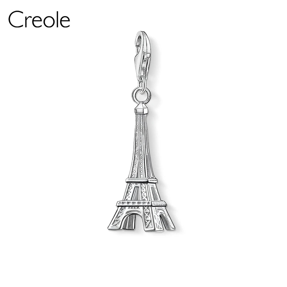 Poodle Dog Eiffel Tower Bear Pumpkin Ballet Shoes Rabbit Lighthouse Charm Pendant,2019 Summer Jewelry 925 Sterling Silver Gift