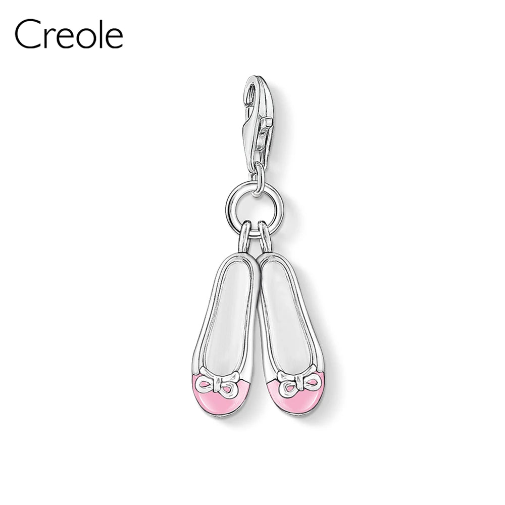 Poodle Dog Eiffel Tower Bear Pumpkin Ballet Shoes Rabbit Lighthouse Charm Pendant,2019 Summer Jewelry 925 Sterling Silver Gift
