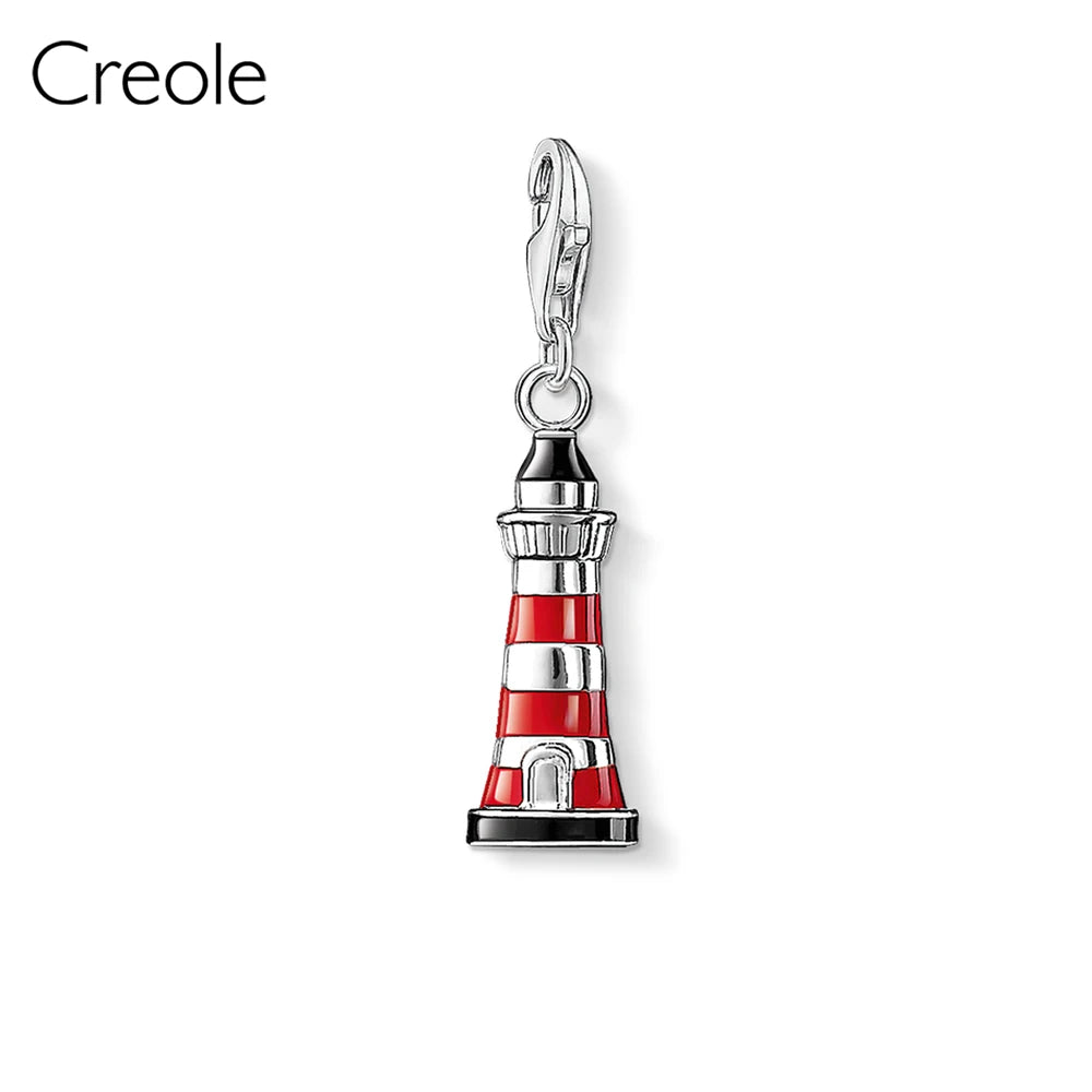 Poodle Dog Eiffel Tower Bear Pumpkin Ballet Shoes Rabbit Lighthouse Charm Pendant,2019 Summer Jewelry 925 Sterling Silver Gift
