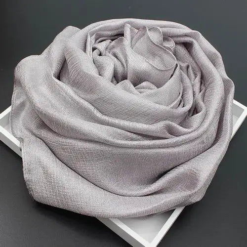 2023 New Pure Color Linen Women Scarf spring and autumn winter pashmina shawl foulard femme Plus Size Hijab Stole Scarves