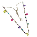 Adjustable Golden Wire Wrapped Kunterbunt Gemstone Necklace