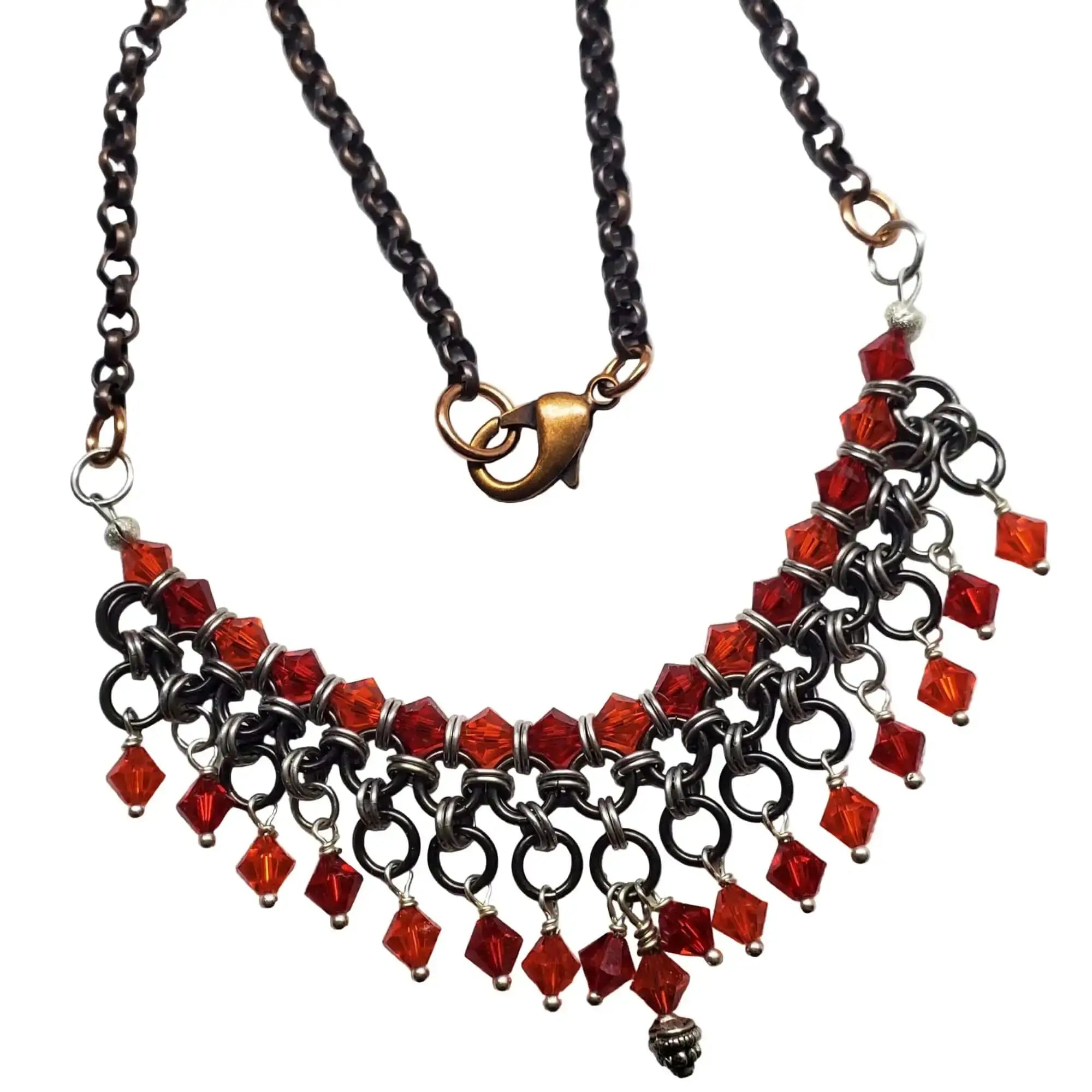 Handmade Mixed Metal Chainmaille Princess Warrior Choker Necklace