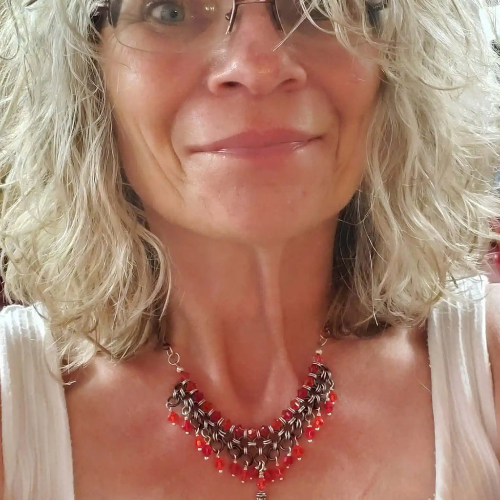 Handmade Mixed Metal Chainmaille Princess Warrior Choker Necklace