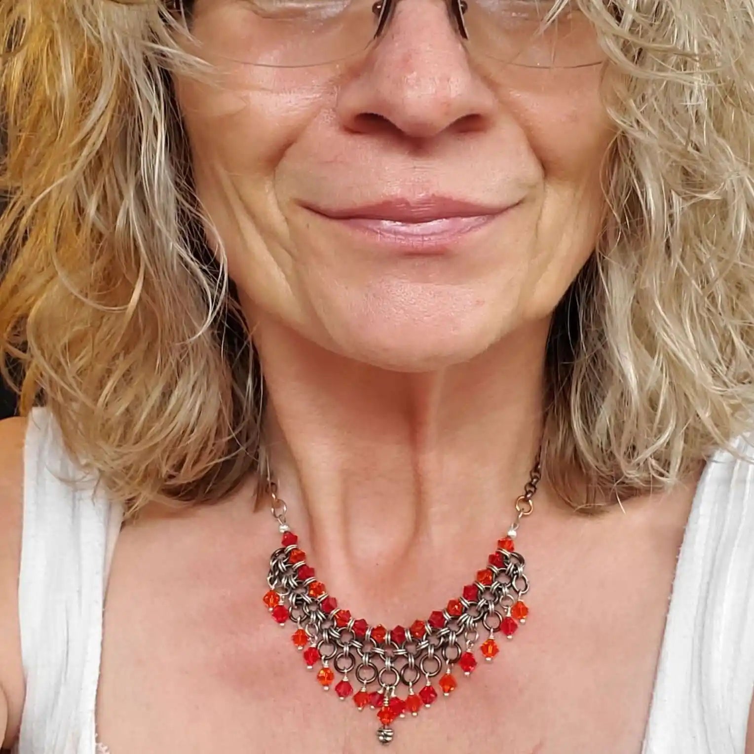 Handmade Mixed Metal Chainmaille Princess Warrior Choker Necklace