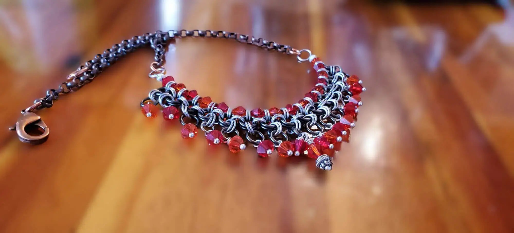 Handmade Mixed Metal Chainmaille Princess Warrior Choker Necklace