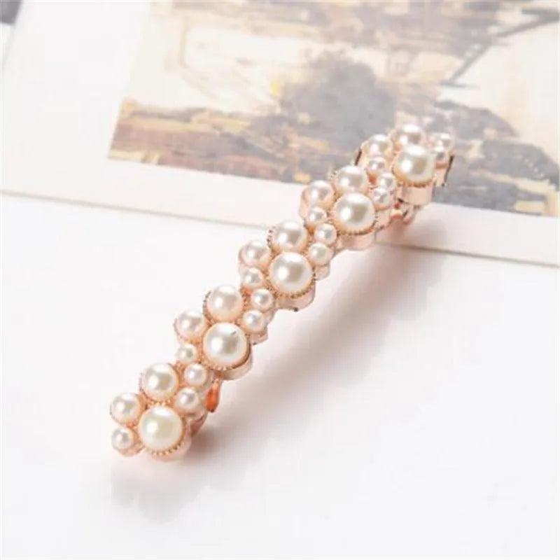 Fashion 11 Colors Korean Crystal Pearl Hair Clips Elegant Women Barrettes Hairpins Hairgrips Headwear Hair Accessories