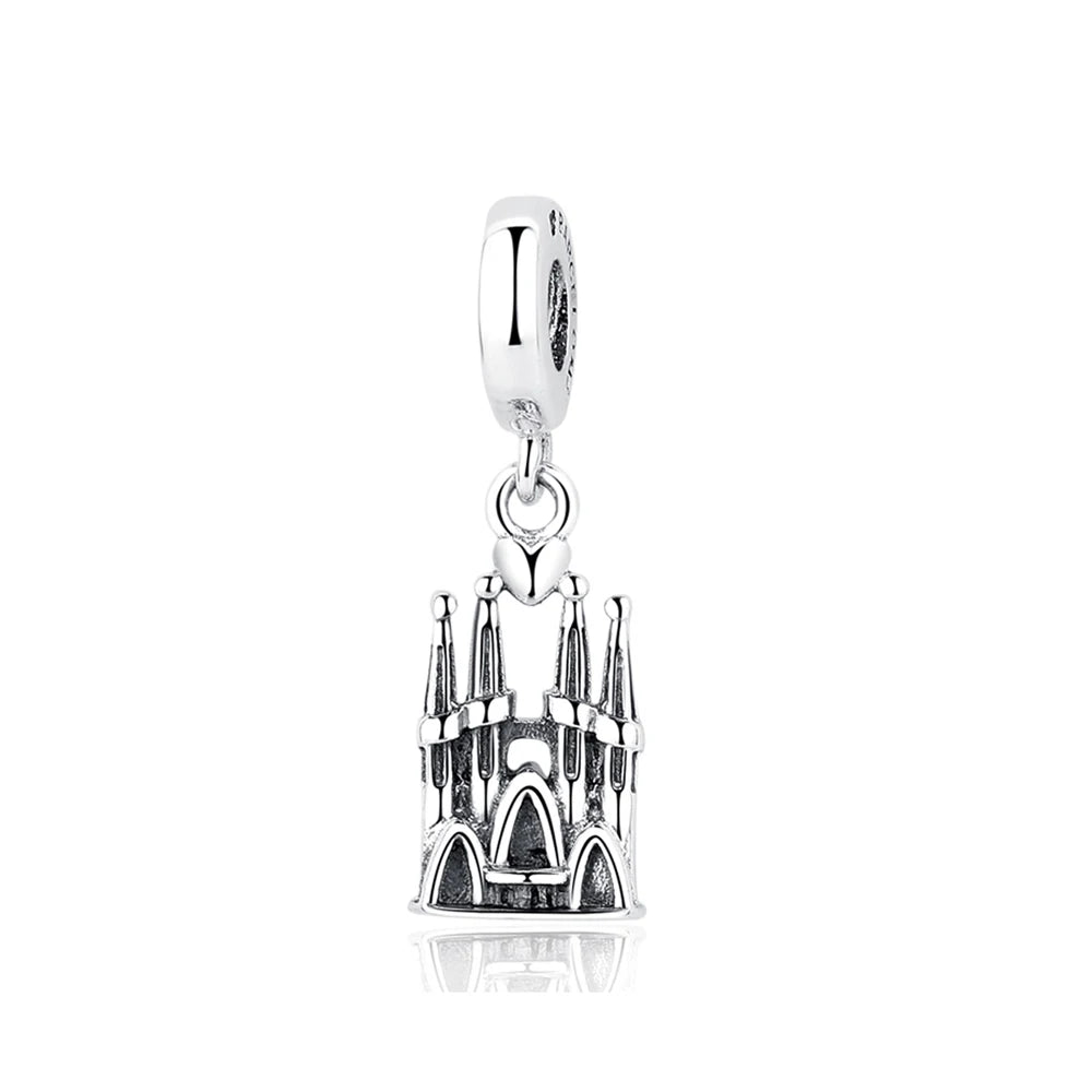 Original 925 Sterling Silver Charms Love Travel London Bus Suitcase Paris Beads Fit Brand Bracelets Necklaces Women DIY Jewelry