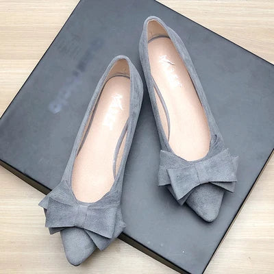 Women Flats with Big Bowknot Red Wedding Shoes Flat Heel Butterfly-knot Soft Sole Small Size 33 34 large size 43 Rose Red Flats