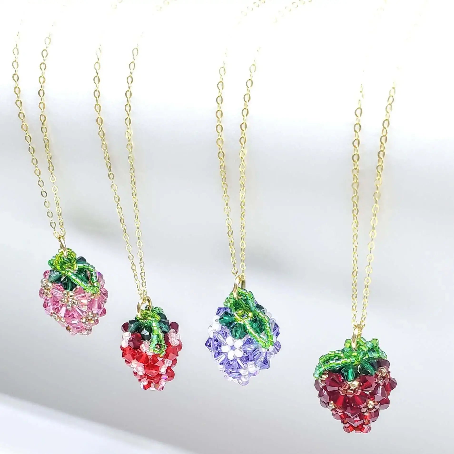 Limited Edition Swarovski Crystal Beaded Berry Necklaces