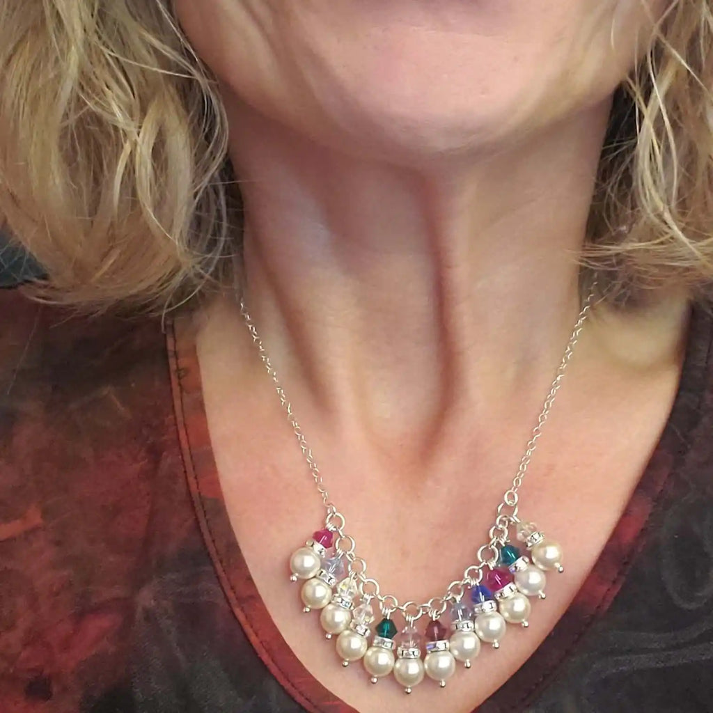 Pearl Crystal Birthstone Necklace by Alexa Martha
