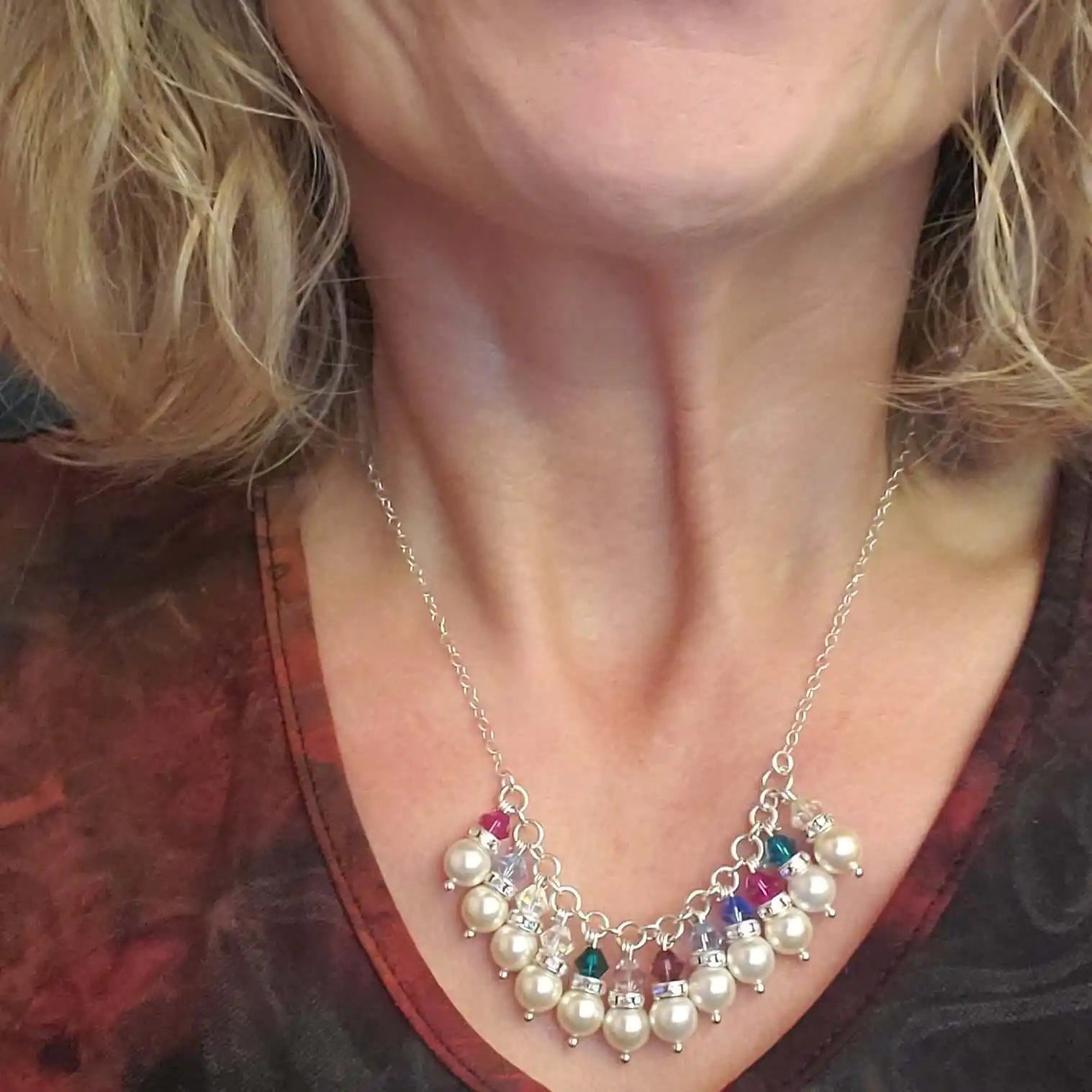 Pearl Crystal Birthstone Necklace by Alexa Martha