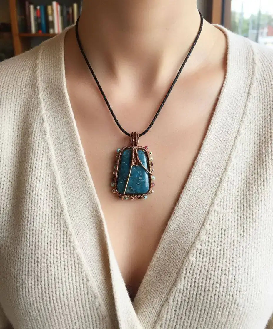 Reversible Copper Wire Wrapped Dancing Ballerina Pendant