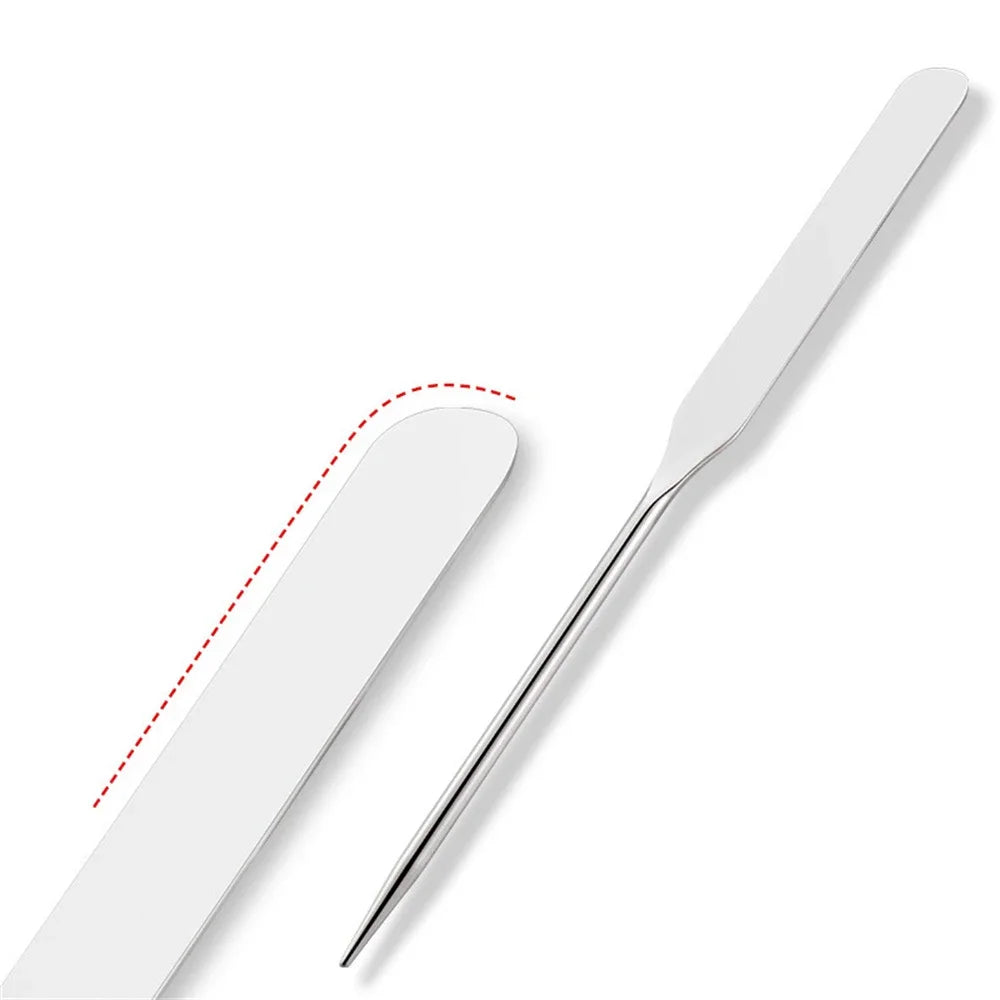 2PC Stainless Steel Palette Tray Rod Set Spatula Toner Makeup Mixing Mixing Stick Foundation Cream Mixing Cosmetic Make Up Tool