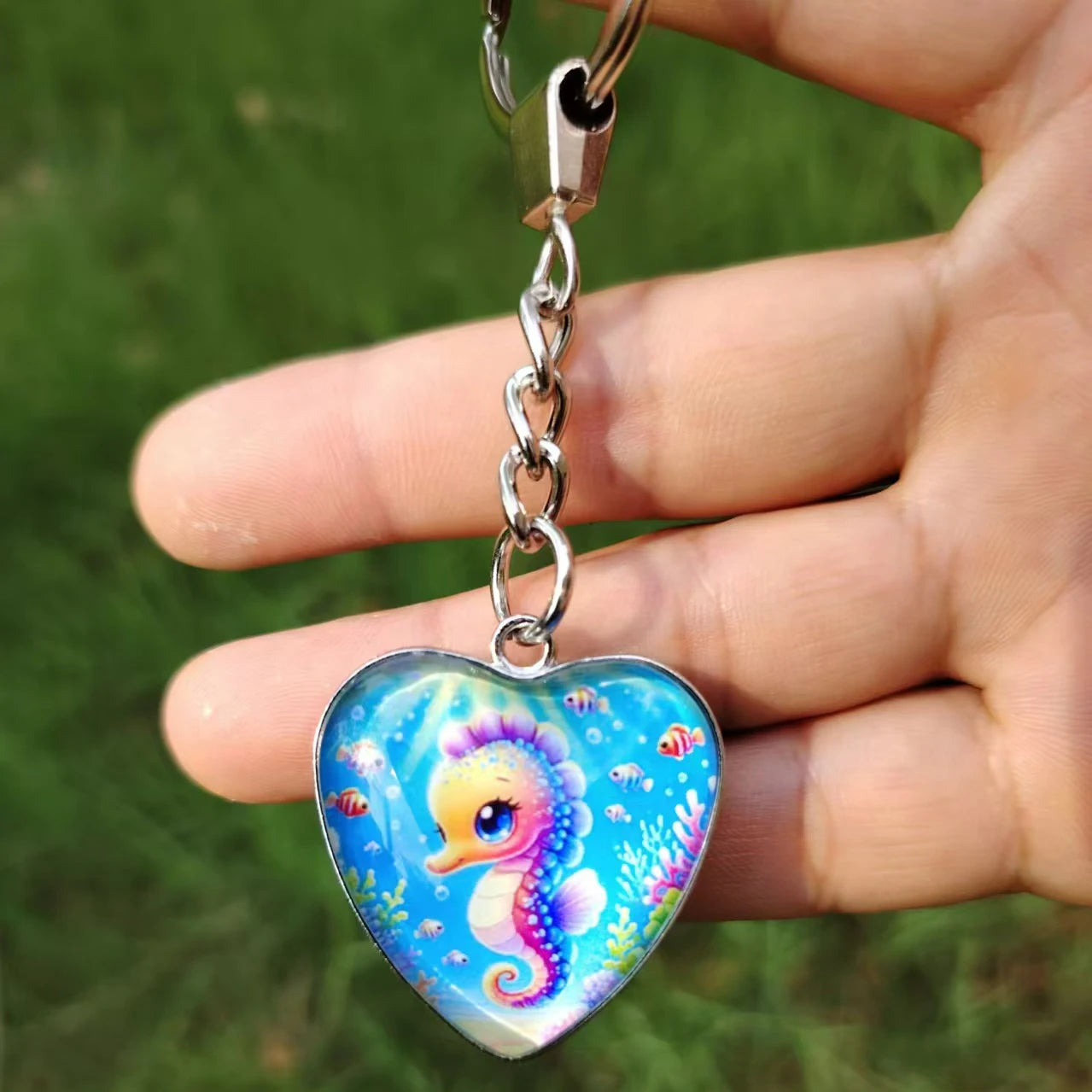 DIY Double Side Photo Custom Keychain Personalized Keyrings Customized Glass Cabochon Family Lovers Baby metal Key chain Gifts