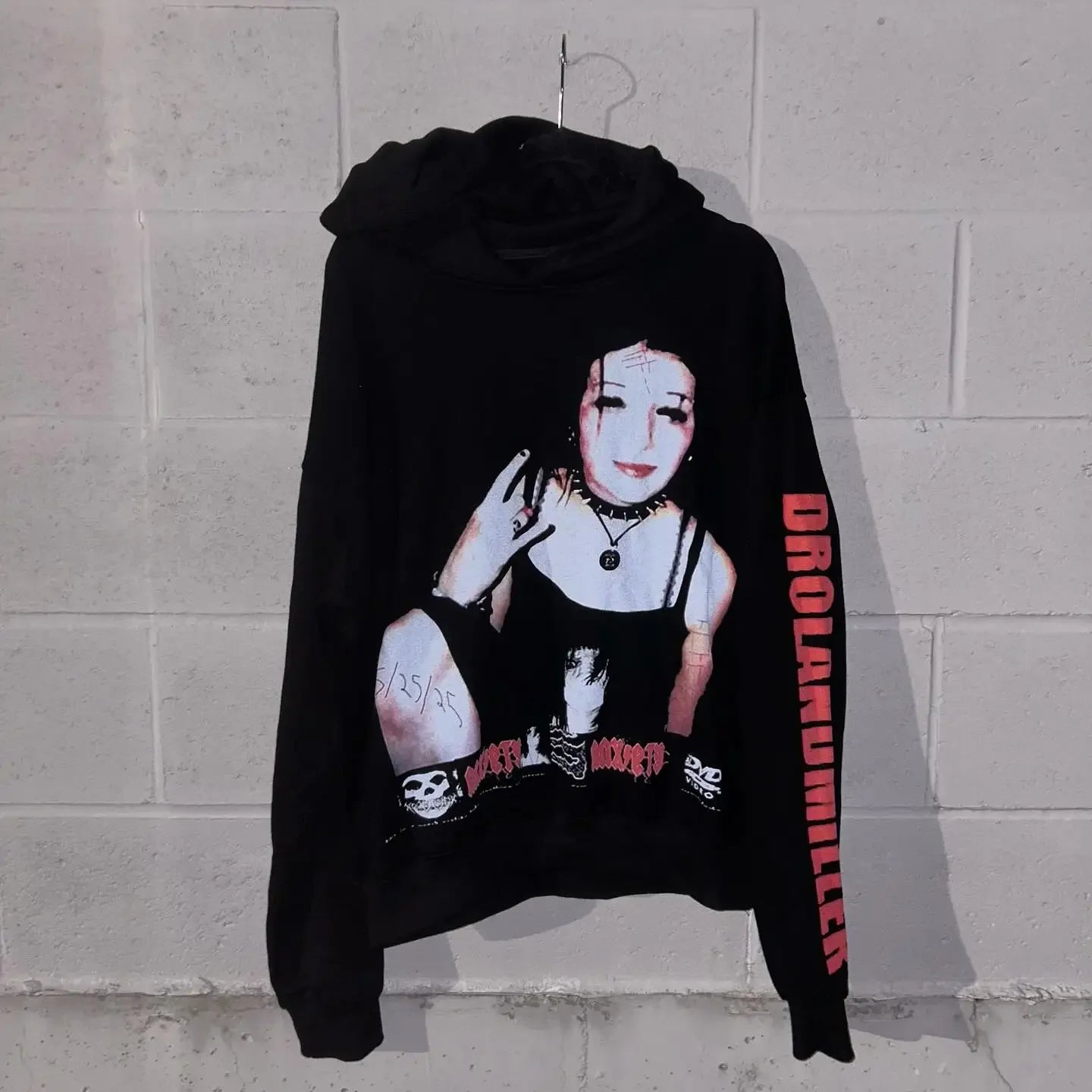 Y2k Droland Miller Scare Hoodies Women Gothic Punk Streetwear Grunge Top Sweatshirt Oversized Harajuku Hip Hop Hoodie Clothes