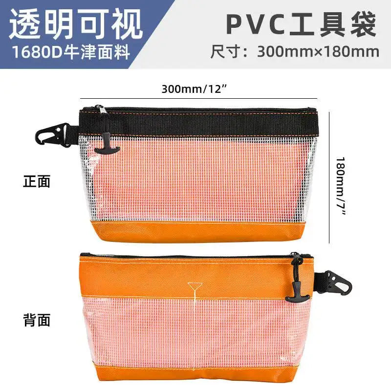 Waterproof Storage Bag Transparent PVC Tool Bag Anti-static Hardware Kit Portable Parts Bag Multifunctional Practical Work Bag