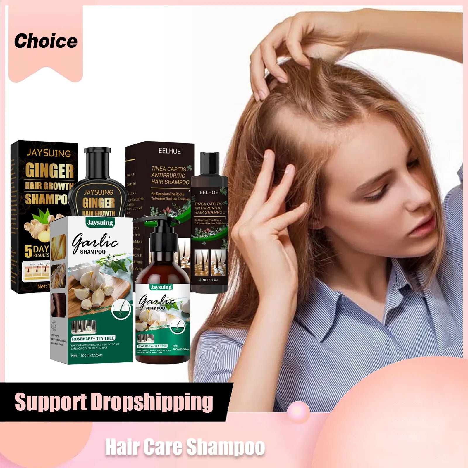 Hair Shampoo Ginger Promotes Hair Growth Dandruff Removal Anti-Itch Oil Control Nourishing Scalp Repair Frizzy Damaged Shampoo
