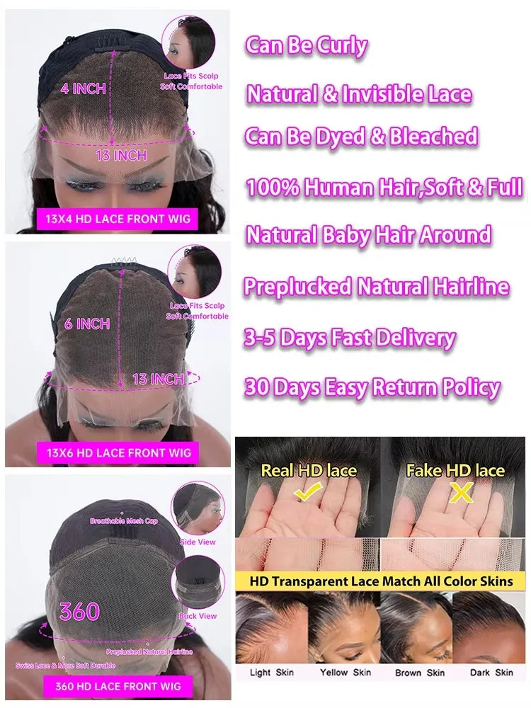 200 Density 13x4 13x6 Hd Transparent Loose Deep Wave Lace Frontal Wig Brazilian 30 40 Inch Curly Lace Front Wigs For Black Women
