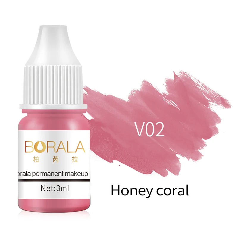 Borala 26 Colors Permanent Makeup Pigment Lip Tattoo Inks Vegan Eyebrows Microblading Pigments 3ml Body Art Ink for PMU Artists