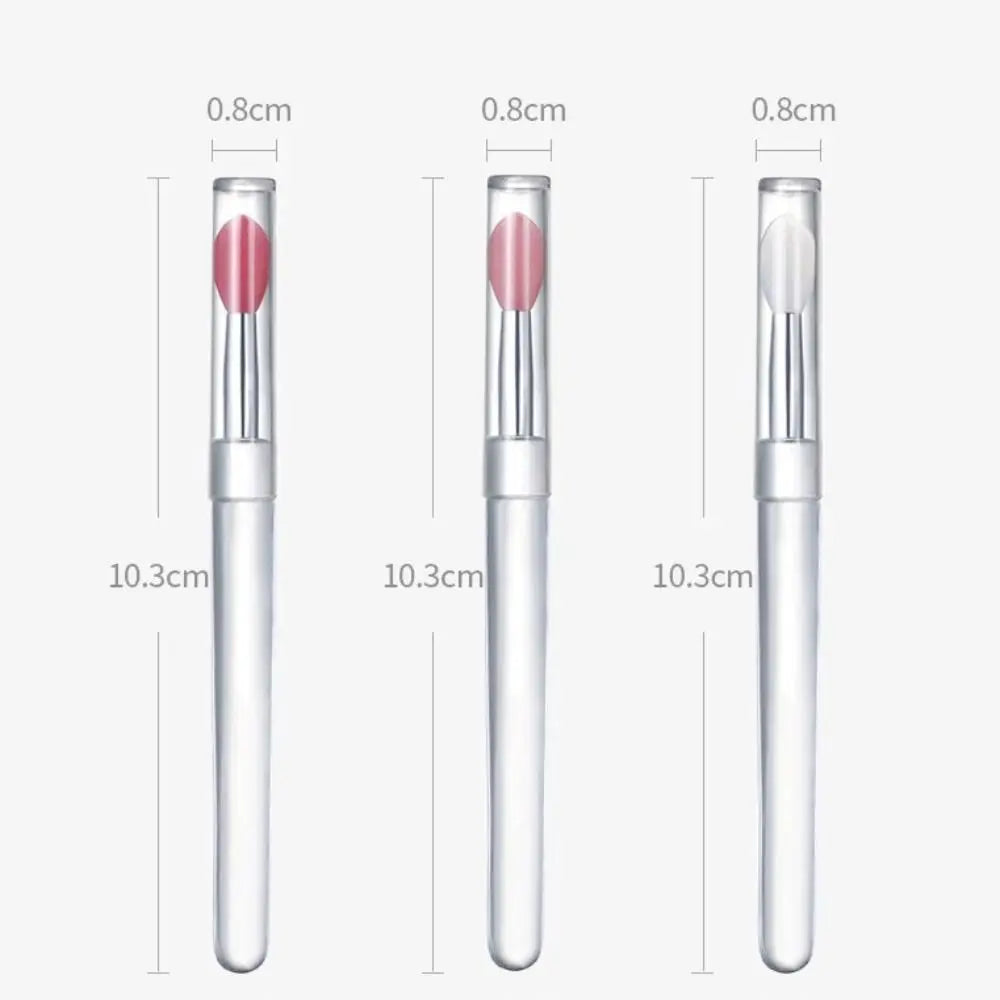 1PC Women Lip Brushes Transparent Crystal Handle Silicone