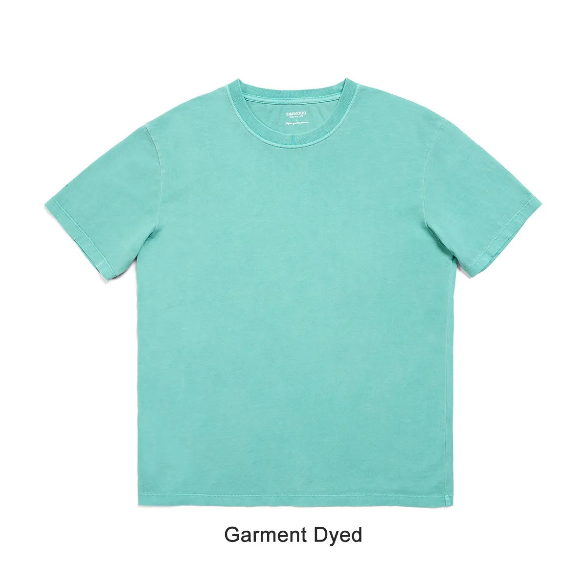 SIMWOOD 2026 Summer Autumn New Washed T-shirts Men Vintage 100% Cotton Tops Plus Size Brand Clothing