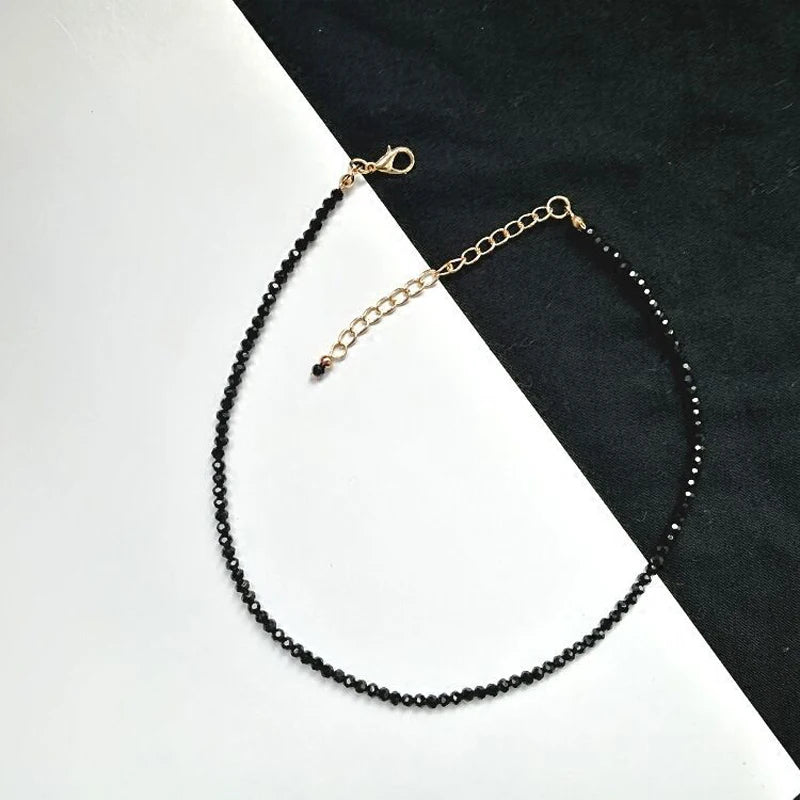Fashion Brand Simple Black Beads Short Necklace Female Jewelry Women Choker Necklaces Bijoux Femme Ladies Party Necklace 2024