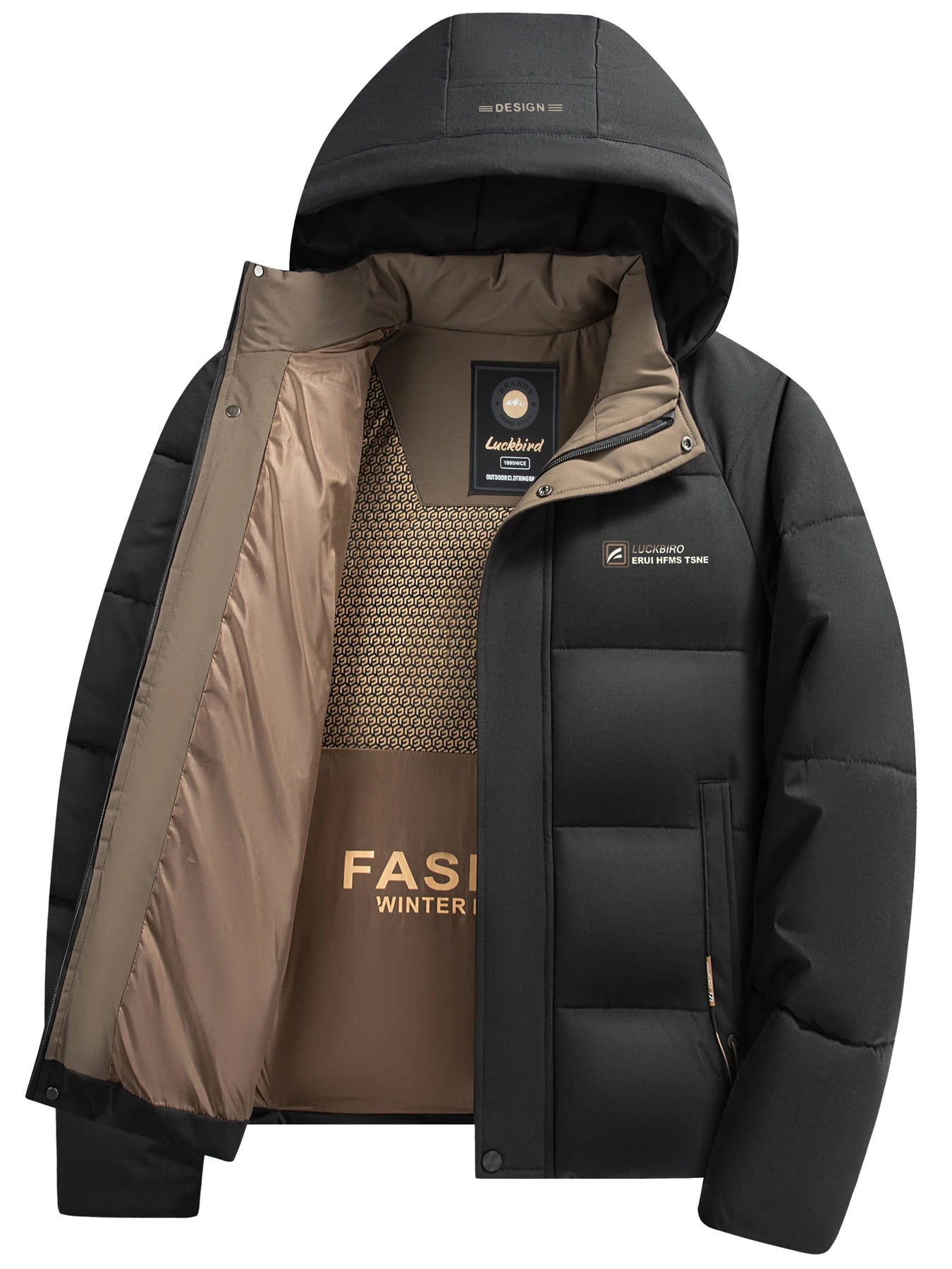 Men's warm jacket with detachable hood, casual business outdoor sports thick men's clothing, new winter style